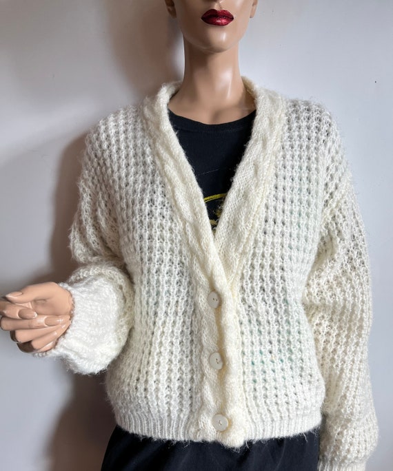 80s Cream Cardigan - image 2