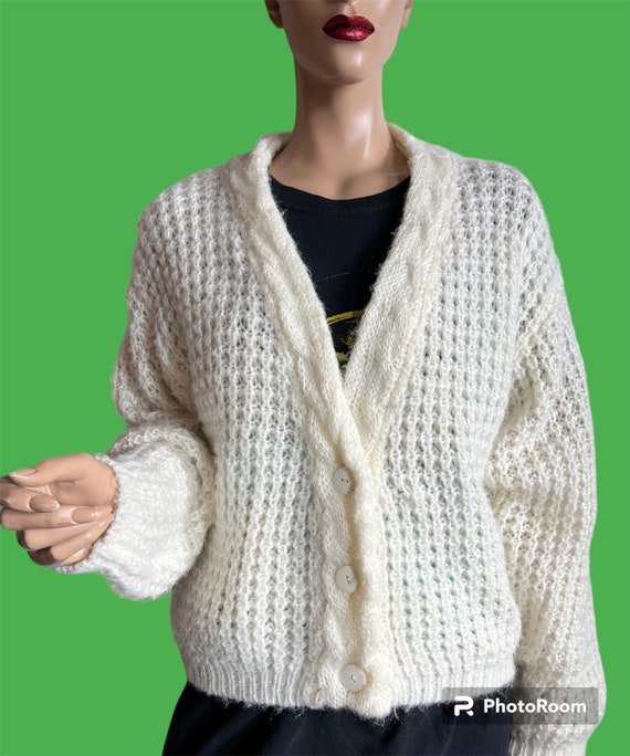 80s Cream Cardigan - image 1