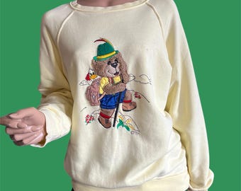 Light Yellow 3D Hiking Bear Sweatshirt