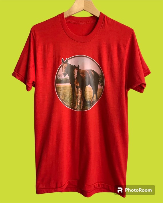 80s Red Horses T Shirt - image 2