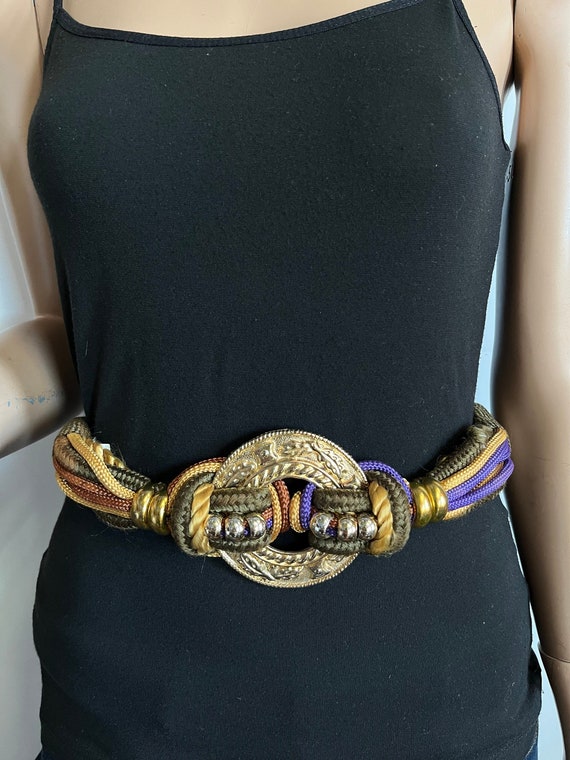 80s Gold Disc Twisted Rope Belt