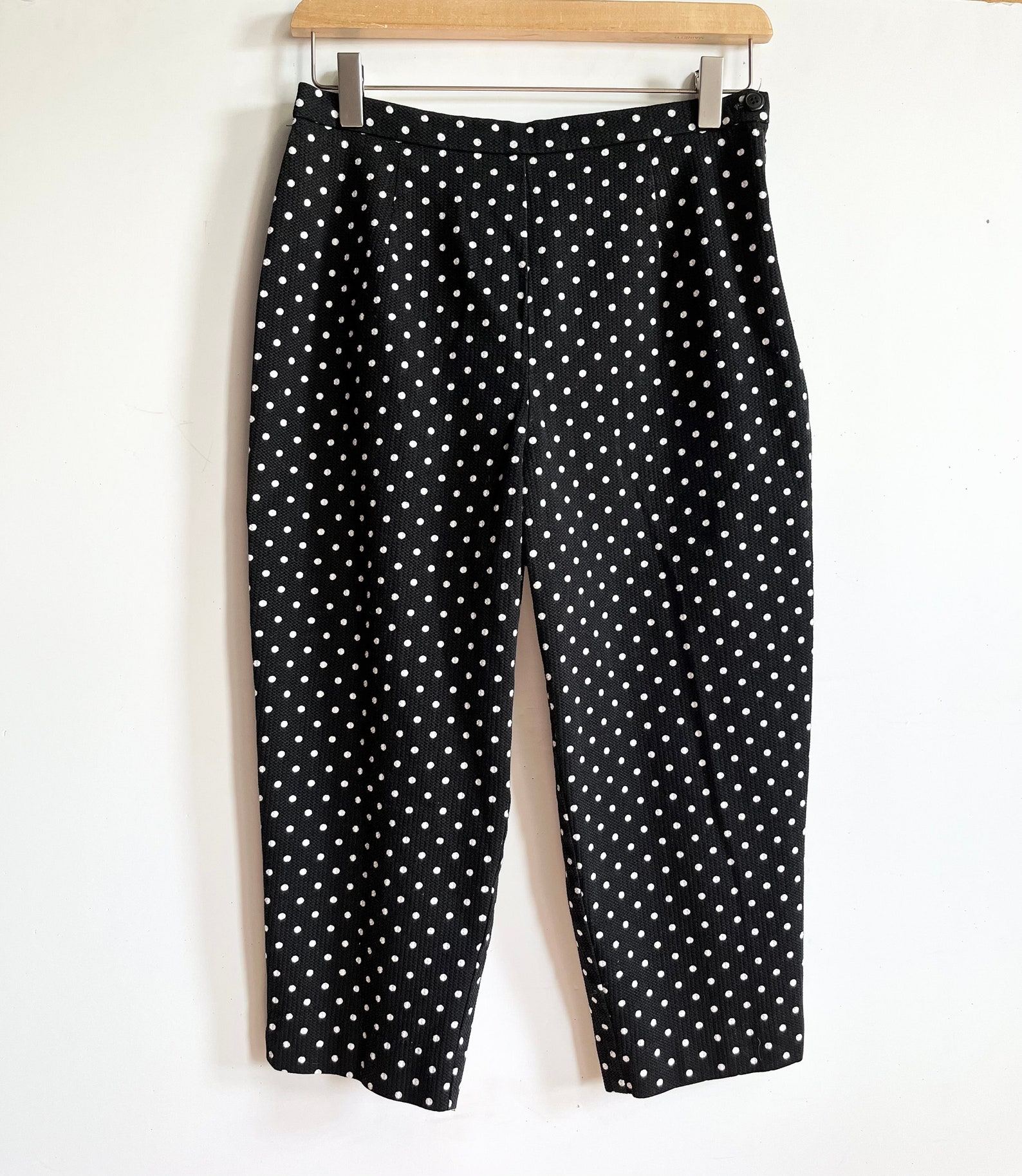 Black and White Spotted 90s Capri Pants - Etsy