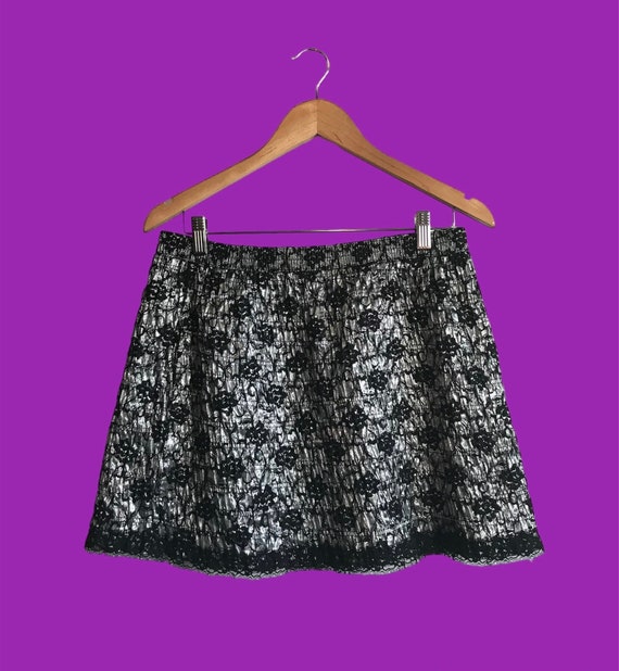 Small Silver Lace Skirt Etsy