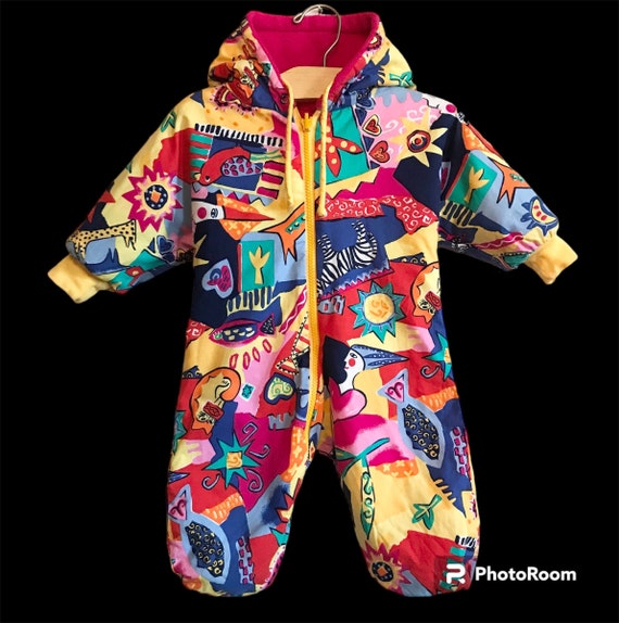 Colorful Reversible Winter Baby Onesie - image 1