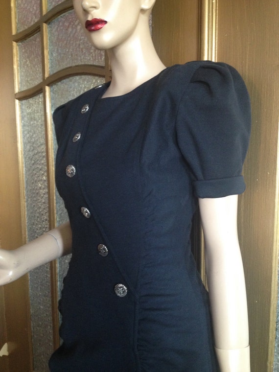 Black Knit 80s Dress - image 7