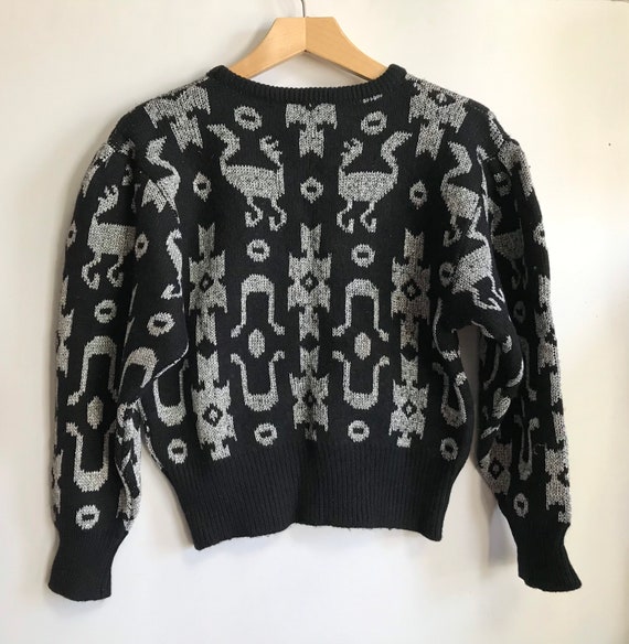 80s Black and Silver Sweater - image 3