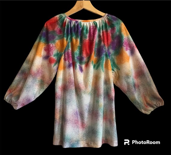 Air Brushed Floral Print Blouse - image 1