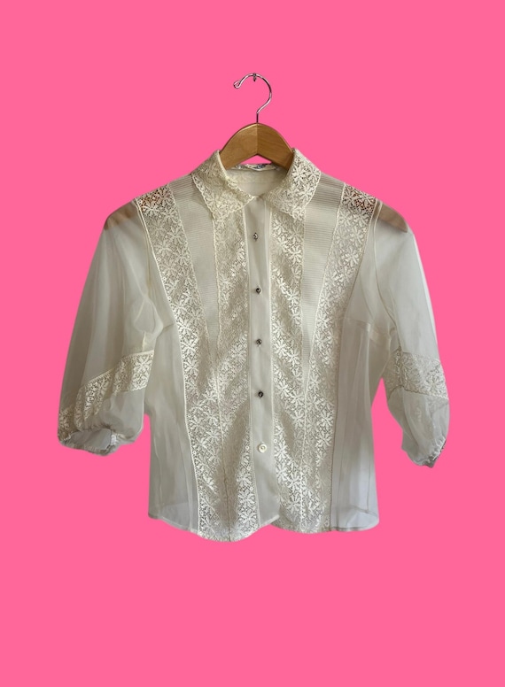Vintage 1950s sheer blouse - Gem