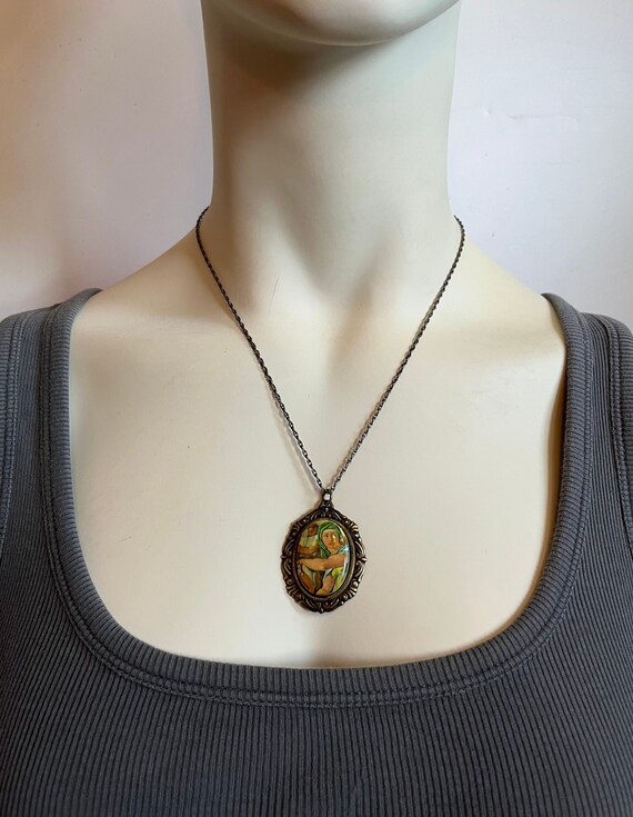 Framed Renaissance Painting Necklace - image 2