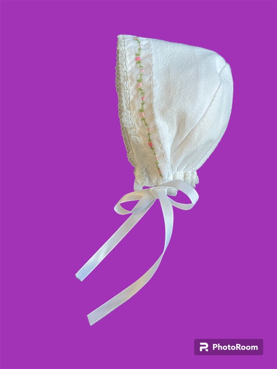 White Baby Bonnet - image 1