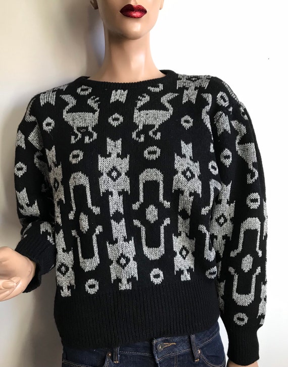 80s Black and Silver Sweater - image 6