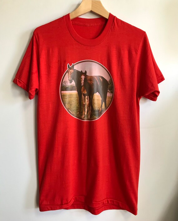 80s Red Horses T Shirt - image 8