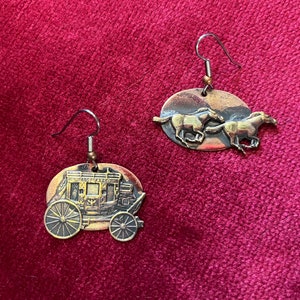 Wild West Horse and Carriage Earrings