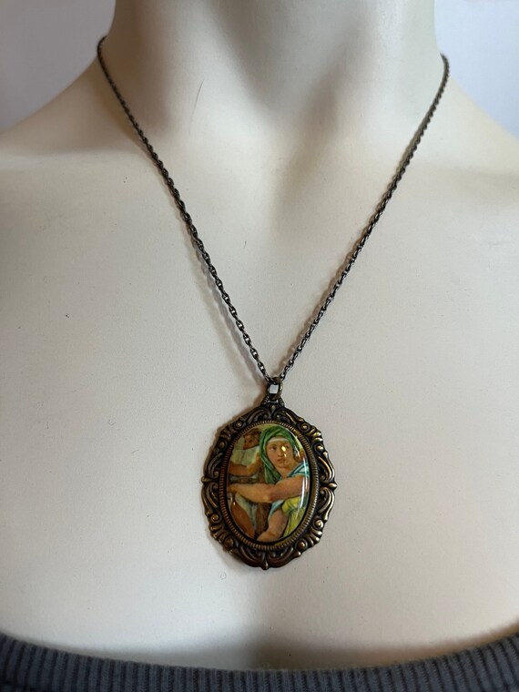 Framed Renaissance Painting Necklace - image 4