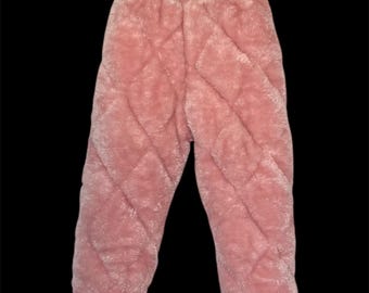 Pink Fuzzy Quilted Toddler Pants