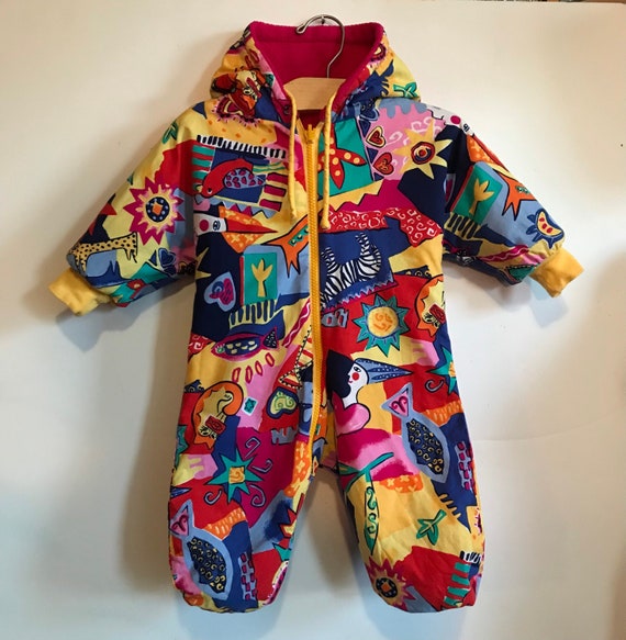 Colorful Reversible Winter Baby Onesie - image 2