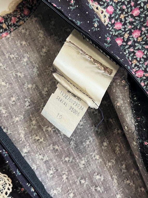 XS Gunne Sax Blue Floral Prairie Dress - image 4