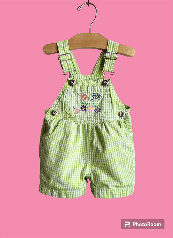 Vintage 80s Green Baby Overalls