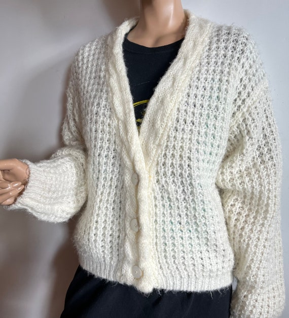 80s Cream Cardigan - image 3