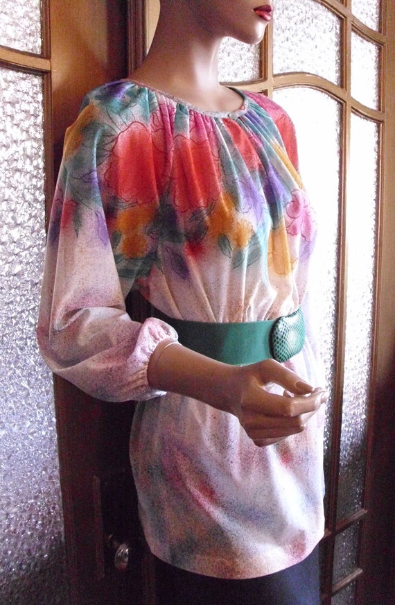 Air Brushed Floral Print Blouse - image 6