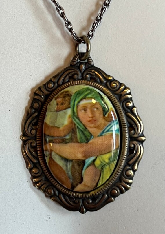 Framed Renaissance Painting Necklace - image 3