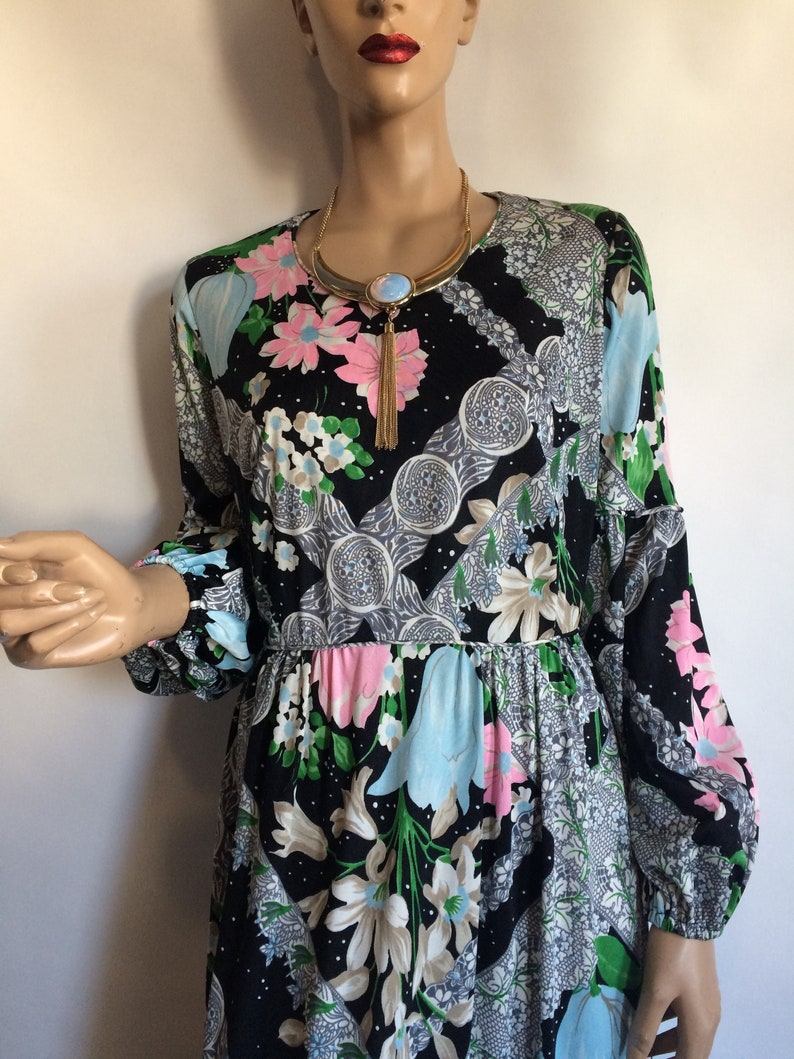 60s Floral Maxi Dress image 1