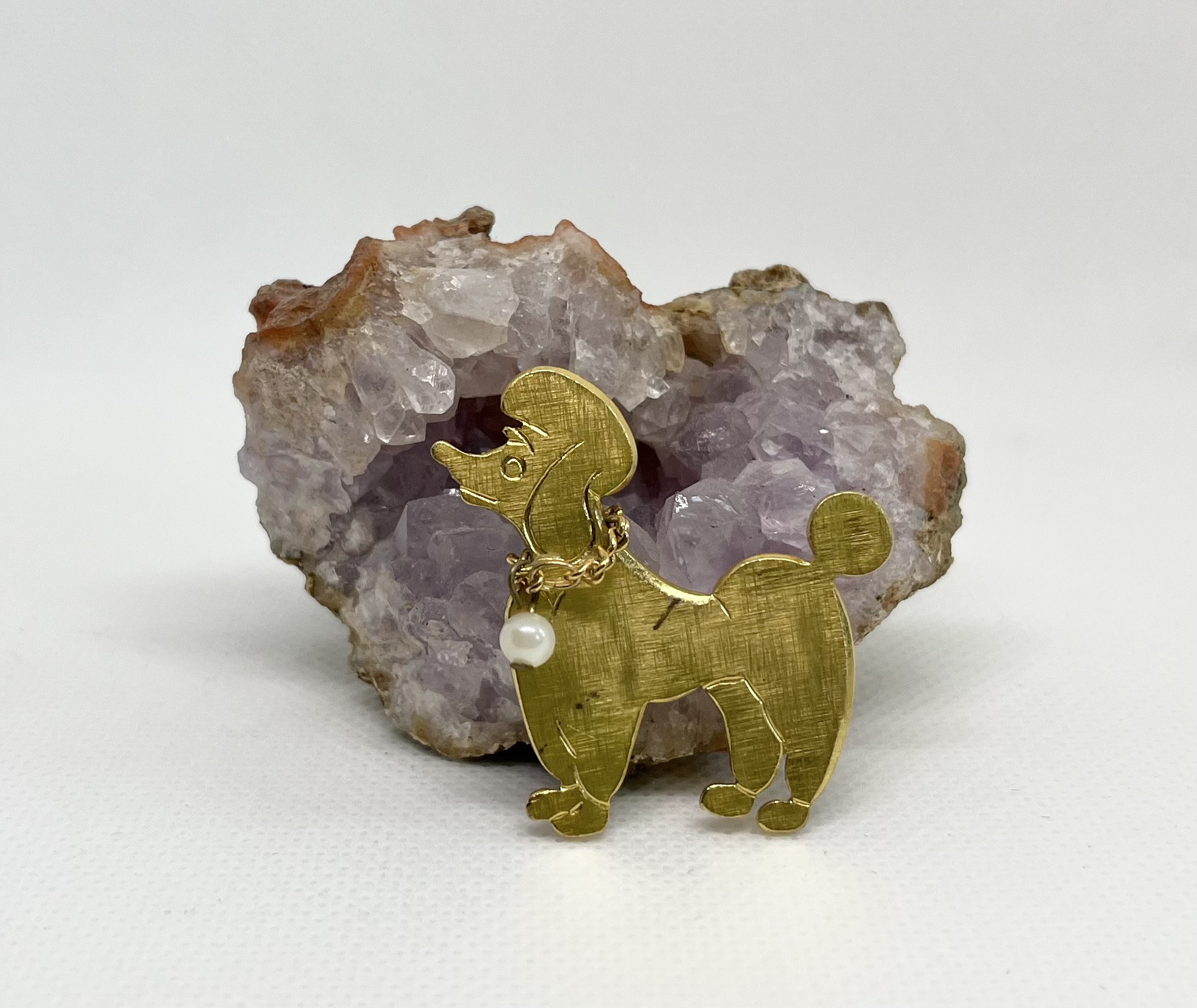 Gold 50s Poodle Brooch