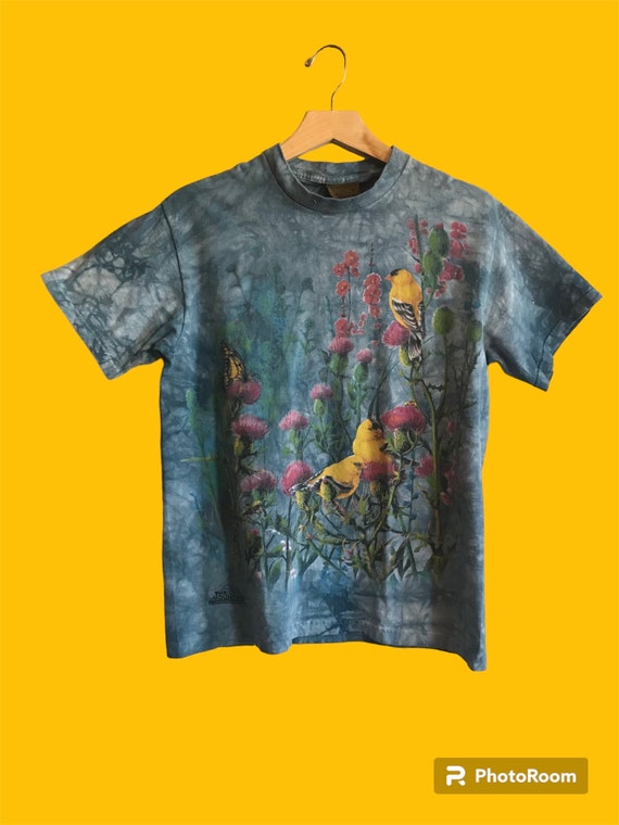 Sale! Tie Dyed Bird Scene T Shirt - image 1