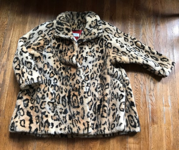 XL Leopard Print Faux Fur Coat