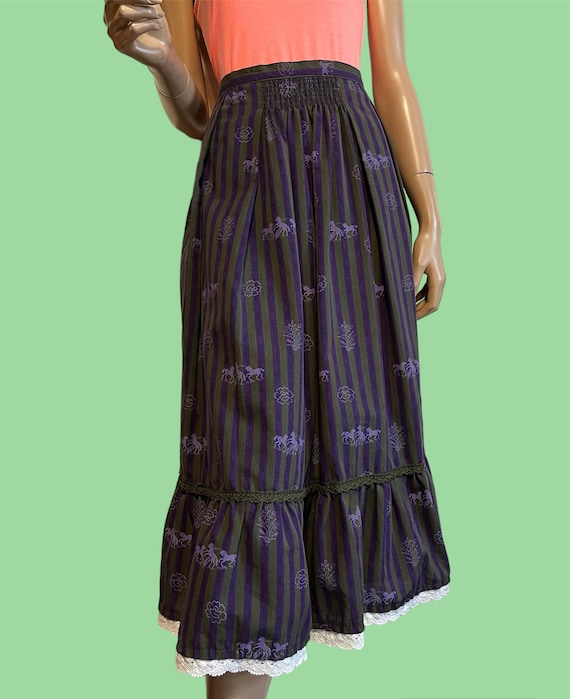 Purple Striped Peasant Skirt