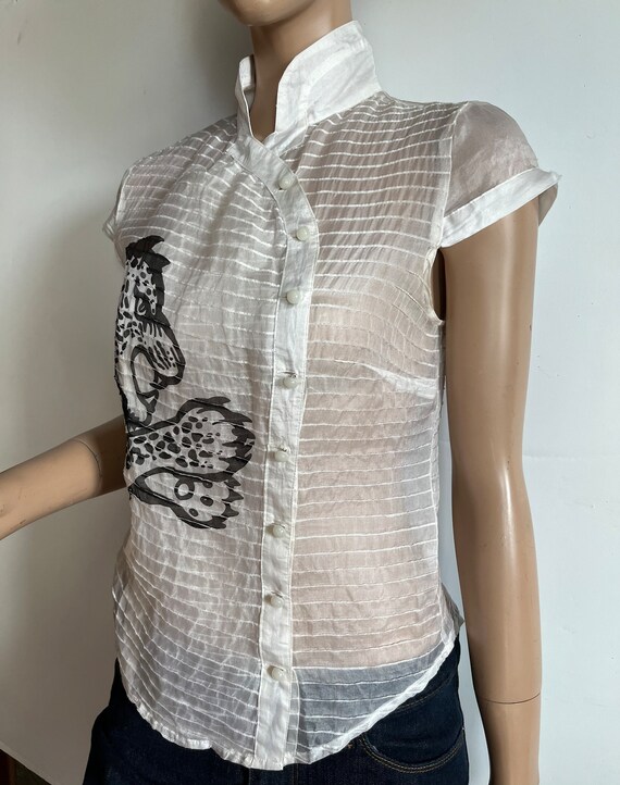 Sheer White Tiger Top - image 9