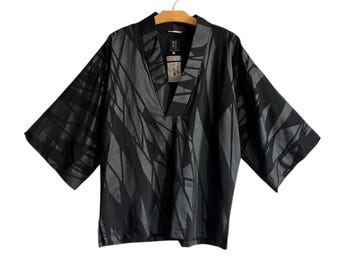 Black Japanese Kimono Shirt
