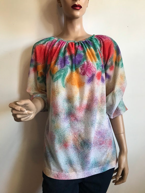 Air Brushed Floral Print Blouse - image 3