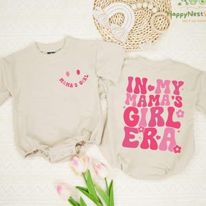 Personalized In My Mama&#39;s Girl Era 2 SIDED Baby Romper, Custom Baby Girl Toddler, Girl Birthday Bodysuit, Baby Girl Clothes,Girl Mama Romper