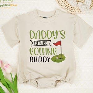 Daddy&#39;s Future Golfing Buddy Baby Romper, Cute Golf Baby Bodysuit, Future Golfer Romper, Funny Golfing Baby Romper, Baby Boy Clothes