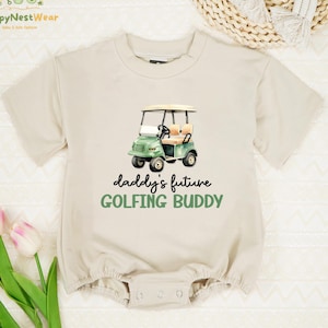Daddy&#39;s Future Golfing Buddy Baby Romper, Cute Golf Bodysuit, Future Golfer Romper, Golf Fan Gift, Funny Golfing Romper, Baby Boy Clothes