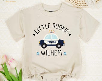 Personalized Little Rookie Baby Romper, Police Car Baby Clothes, Law Enforcement Baby Gift, Toddler Cop Theme, Police-Themed Infant Bodysuit