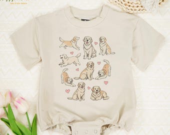 Golden Retriever Baby Bodysuit, Puppy Dog Baby Outfit, Golden Retriever Toddler, Dog Lover Gift, Baby Shower Gift, Newborn Gift
