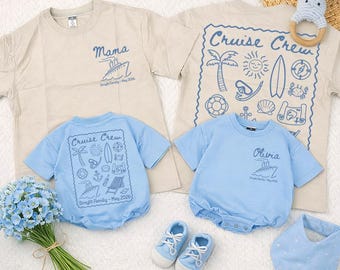 Camiseta personalizada a juego para la tripulación del crucero, camiseta para vacaciones familiares, camiseta familiar de verano tropical, camiseta para viaje a la playa, regalo para vacaciones de crucero en familia
