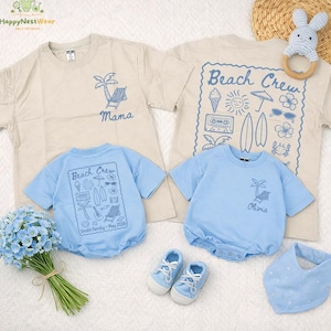 Personalized Matching Family Beach Shirt, Beach Crew Memories Tee, Tropical Holiday Shirt, Mommy Baby Summer Vacation Tee, Beach Trip Gift