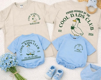 Personalized Cool Dads Club & Kids Matching Shirts, Daddy and Son Outfit, Best Dad Ever Tee, Father’s Day Gift, Dad to Be Announcement Shirt