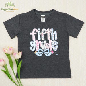 Fifth Grade Pencil Bow Toddler, Cute Fifth Grade Kids Shirt, Back To School Shirt, Hello Fifth Grade Toddler, 5th Grade Student Shirt
