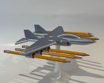 Jet Fighter Display Pencil Holder Gift For Son