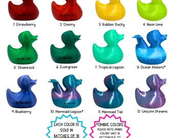 Custom 3D Printed Cruise Ducks, Carnival, Princess, NCL, Royal, more, with Cruise Line Name, Sail Date & Ship Name | Batches of 18 per color