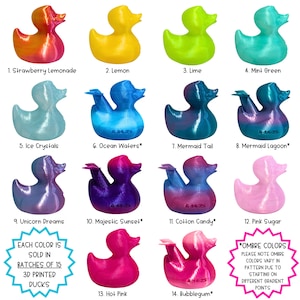 Custom 3D Printed Cruise Ducks, Carnival, Princess, NCL, Royal, more, with Cruise Line Name, Sail Date & Ship Name | Batches of 15 per color