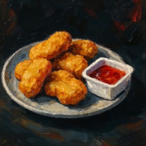 Maccas Chicken Nuggets Art Print | Moody Fast Food Wall Art | Digital Download | Still Life Comfort Food Painting