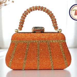Strass Hand Clutch Tasche | Abend-Party Handgemacht Tote | Glitzernde Geldbörse Accessoire | Klassische Geschenkidee für Sie