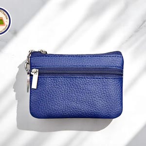 Porta-moedas de couro sintético | Mini bolsa para dinheiro com zíper | Carteira compacta feminina | Bolsa portátil para guardar dinheiro no bolso