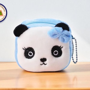 Joli porte-monnaie en peluche | Portefeuille carré Petit animal | Pochette zippée à glissière | Porte-monnaie portable | Sac de poche compact pour la monnaie