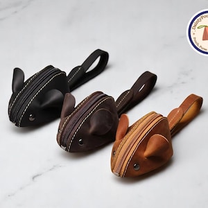 Niedliches Portemonnaie in Maus-Form Geldbeutel aus PU-Leder | Kleine Geldtasche | Unisex Geldbeutel | Kreative tragbare Aufbewahrungsmöglichkeit für Rechnungen